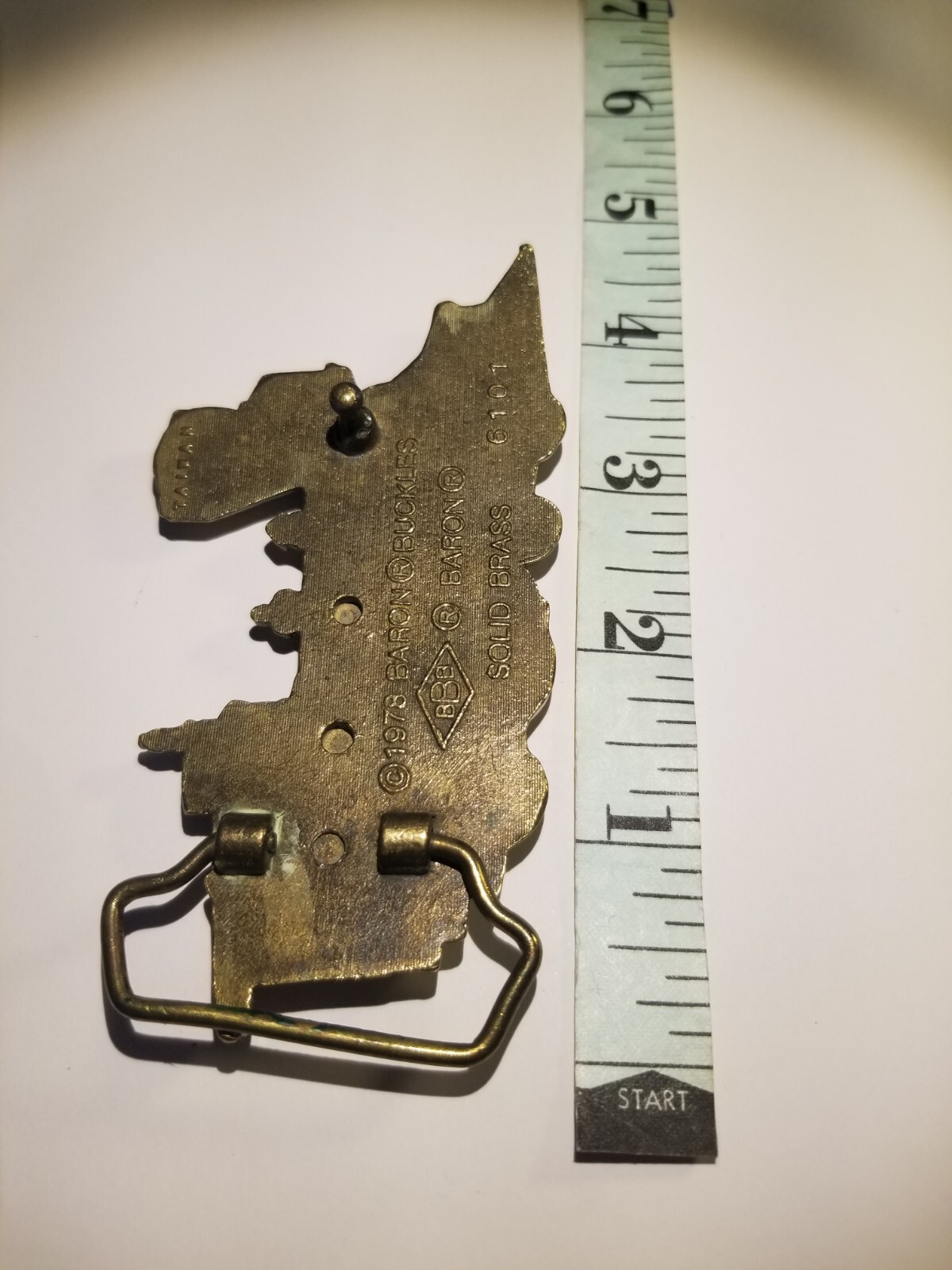one Locomotive Train Belt Buckles 6101 BBB Baron Brass 1970s Real Road VTG