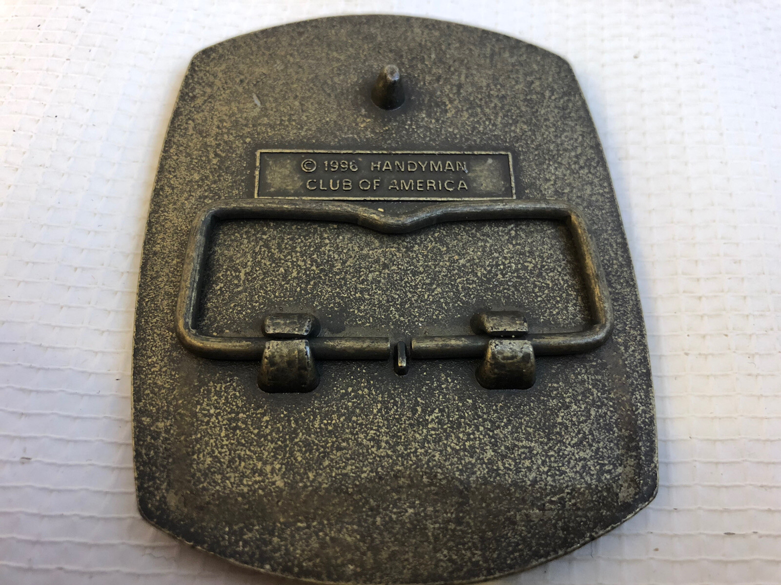 HANDYMAN CLUB OF AMERICA LIFE MEMBER Belt Buckle 1996 Solid Brass Rectangular 3”