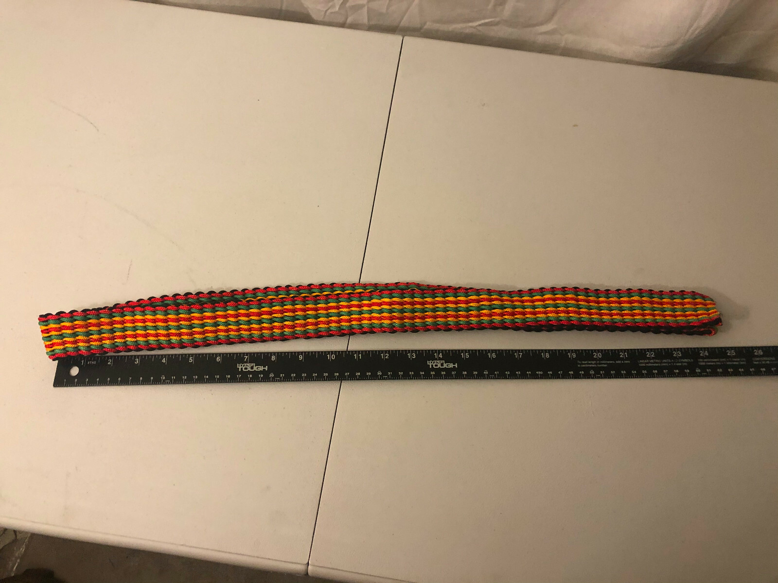 Handmade Nylon braided Men Women Belt Red Yellow Green Black 48in No Buckle