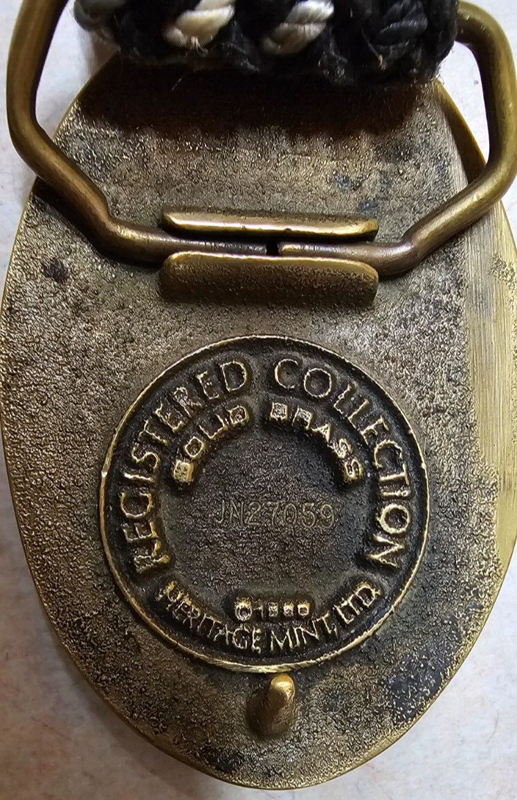Heritage Mint United States of America Bald Eagle Solid Brass Belt Buckle & Belt