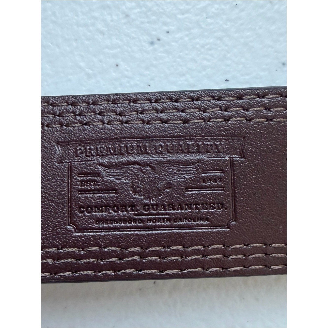 Wrangler Dark Brown American Bison Leather Belt • Silver Buckle Size 38