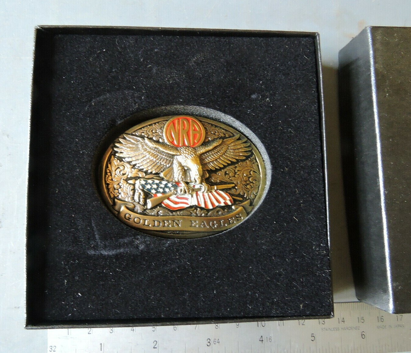 VTG LIMITED EDITION NRA National Rifle Association Golden Eagles Belt Buckle