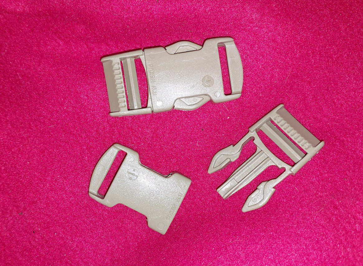 NEXUS PLASTIC SIDE RELEASE BUCKLE X 2 NEW MADE 25mm – GREAT FOR CAMPING MILITARY
