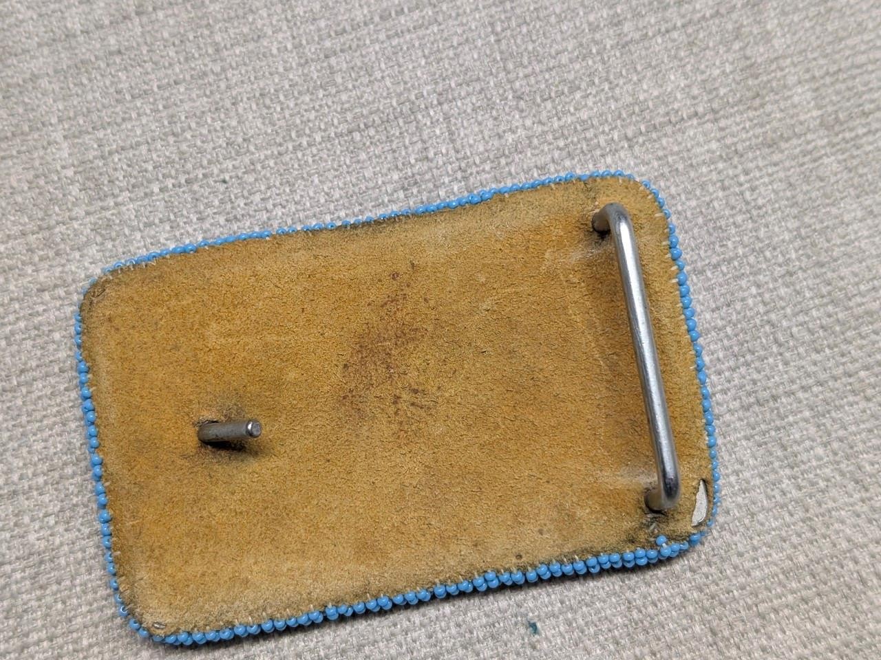 vintage NATIVE AMERICAN belt buckle BEADED handcraft NAVAJO indian western
