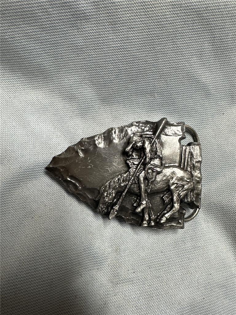 End Of The Trail Arrowhead Chief Joseph Belt Buckle 1988 Siskiyou