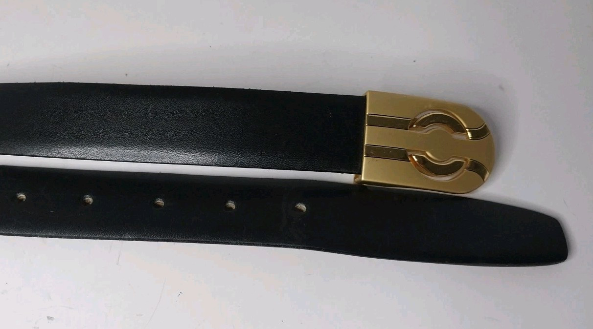 47in Men Reversable Italian Leather Belt, Burgandy/brown &Black. Gold Buckle.
