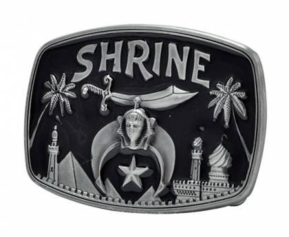 Freemason Shriners Belt Buckle / Masonic Buckle – Steel Black Shrine Design