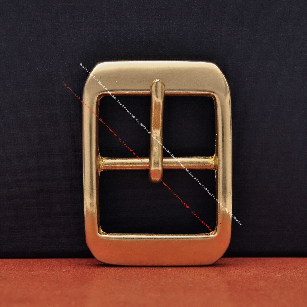 Heavy Natural Solid Brass DIY Leathercraft Center Bar Pin Belt Buckle Fits 40mm