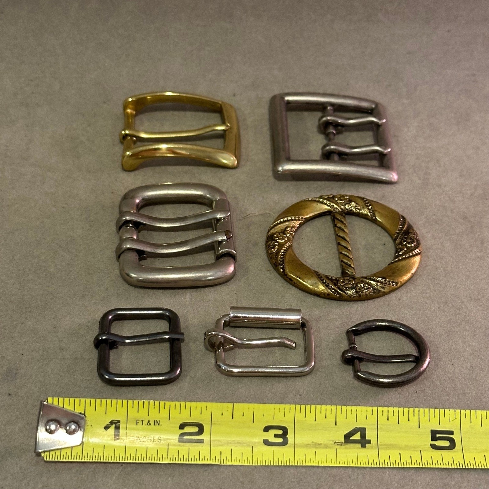 Mixed Lot Vintage Belt Buckles Solid Brass Peace Sign Decorative 8pc