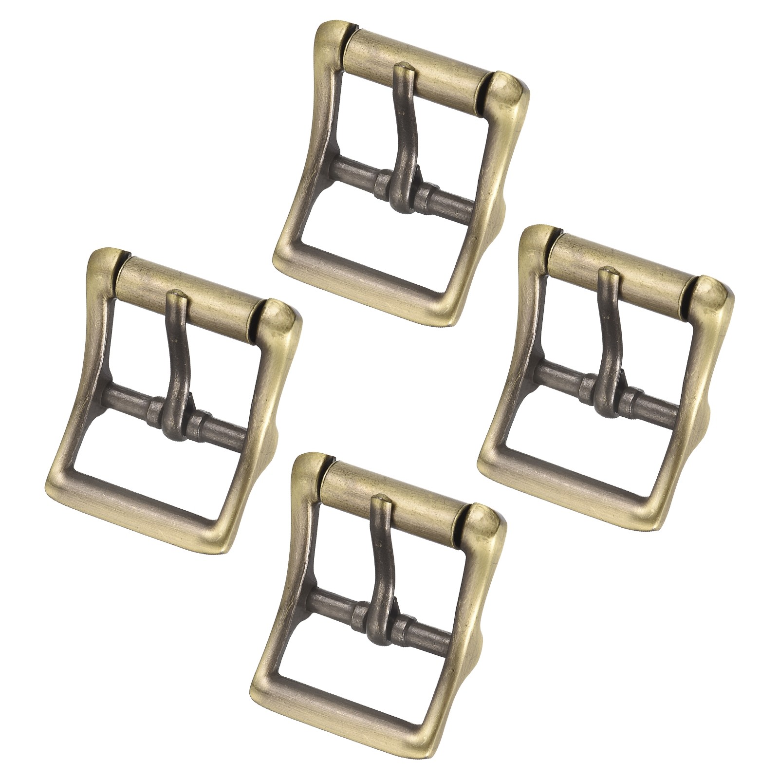 0.98&Prime; Single Prong Belt Buckle Bronze DIY Square Center Bar Buckle , 4Pcs