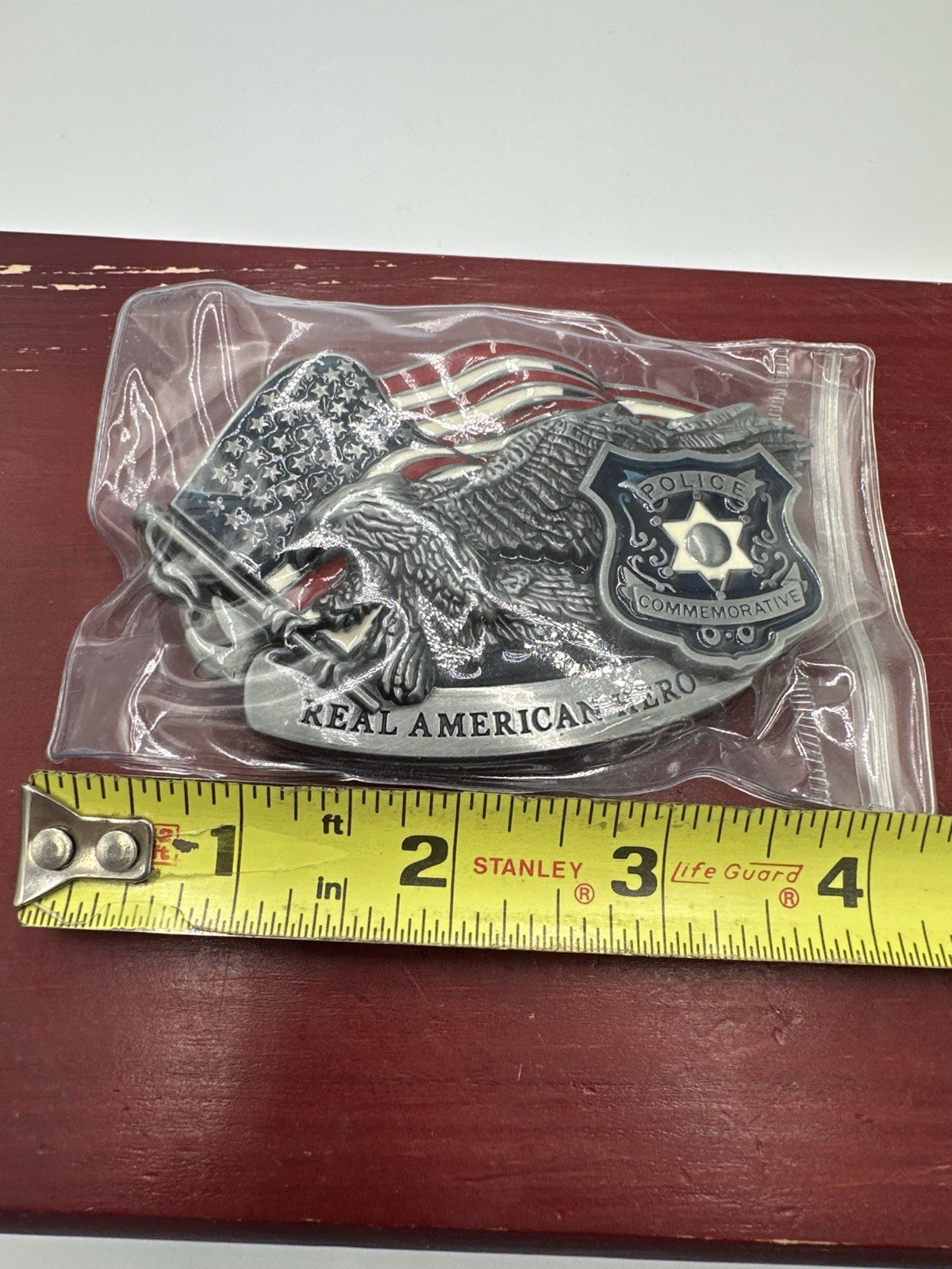 Police Protect & Serve Commemorative Eagle Metal Belt Buckle 4in