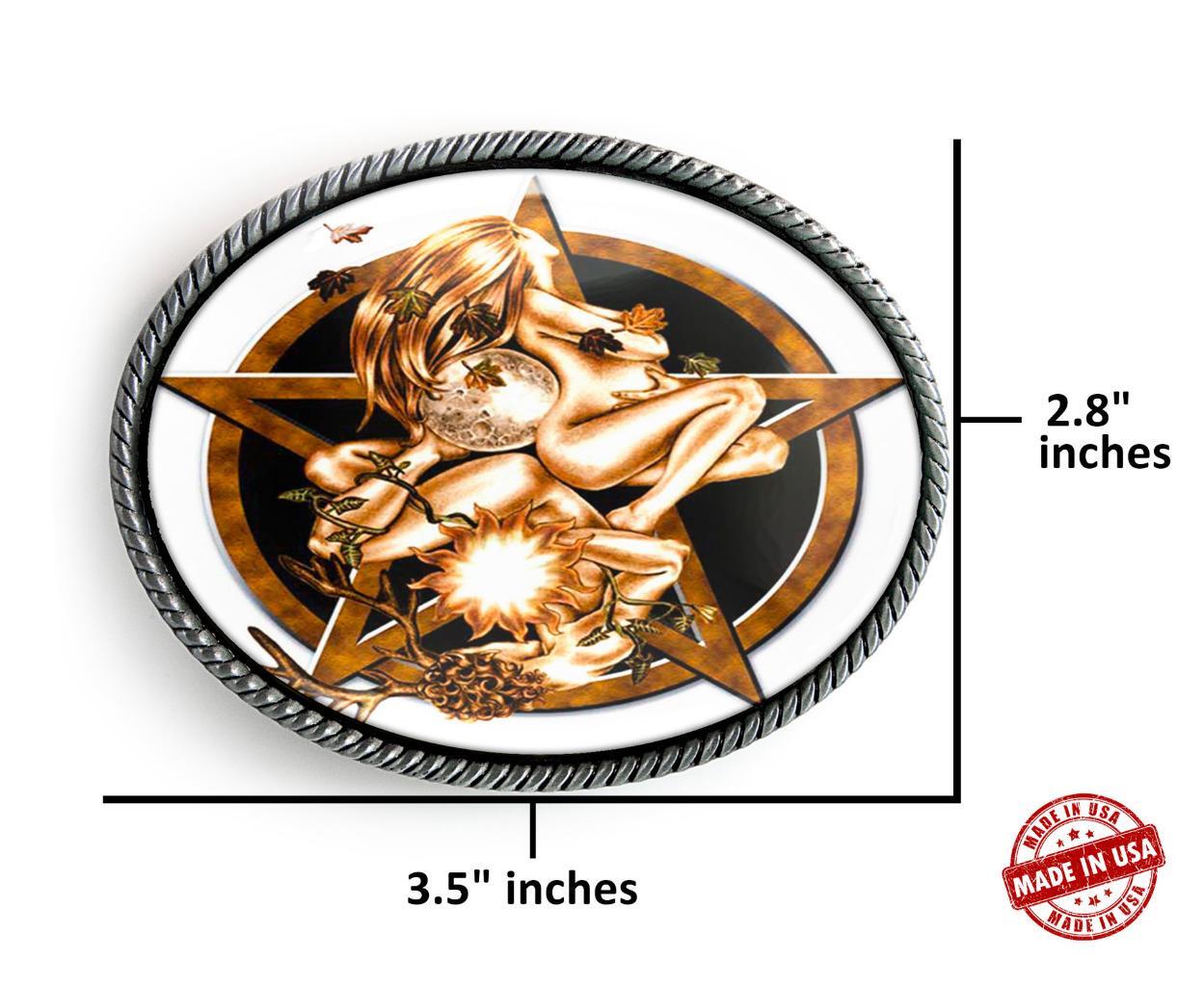 Wiccan Elements Pentacle Belt Buckle