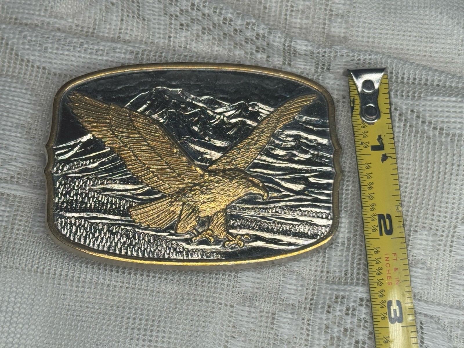 AMERICAN EAGLE BELT BUCKLE Layer 24K Gold by INTERNATIONAL MONETARY MINT NEW COA