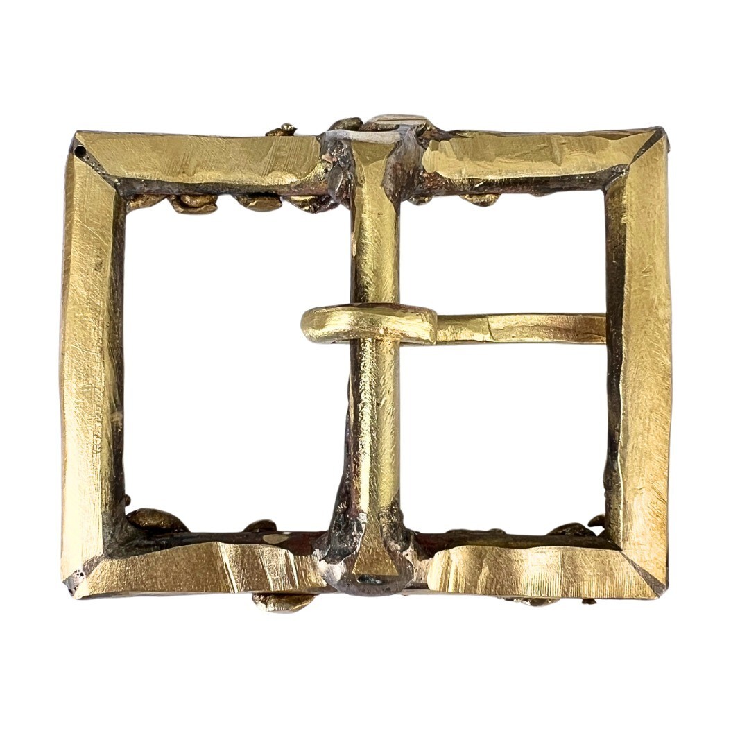 Handmade Solid Brass Belt Buckle USA | 1.5&Prime; Retro Artisan Buckle Men & Women