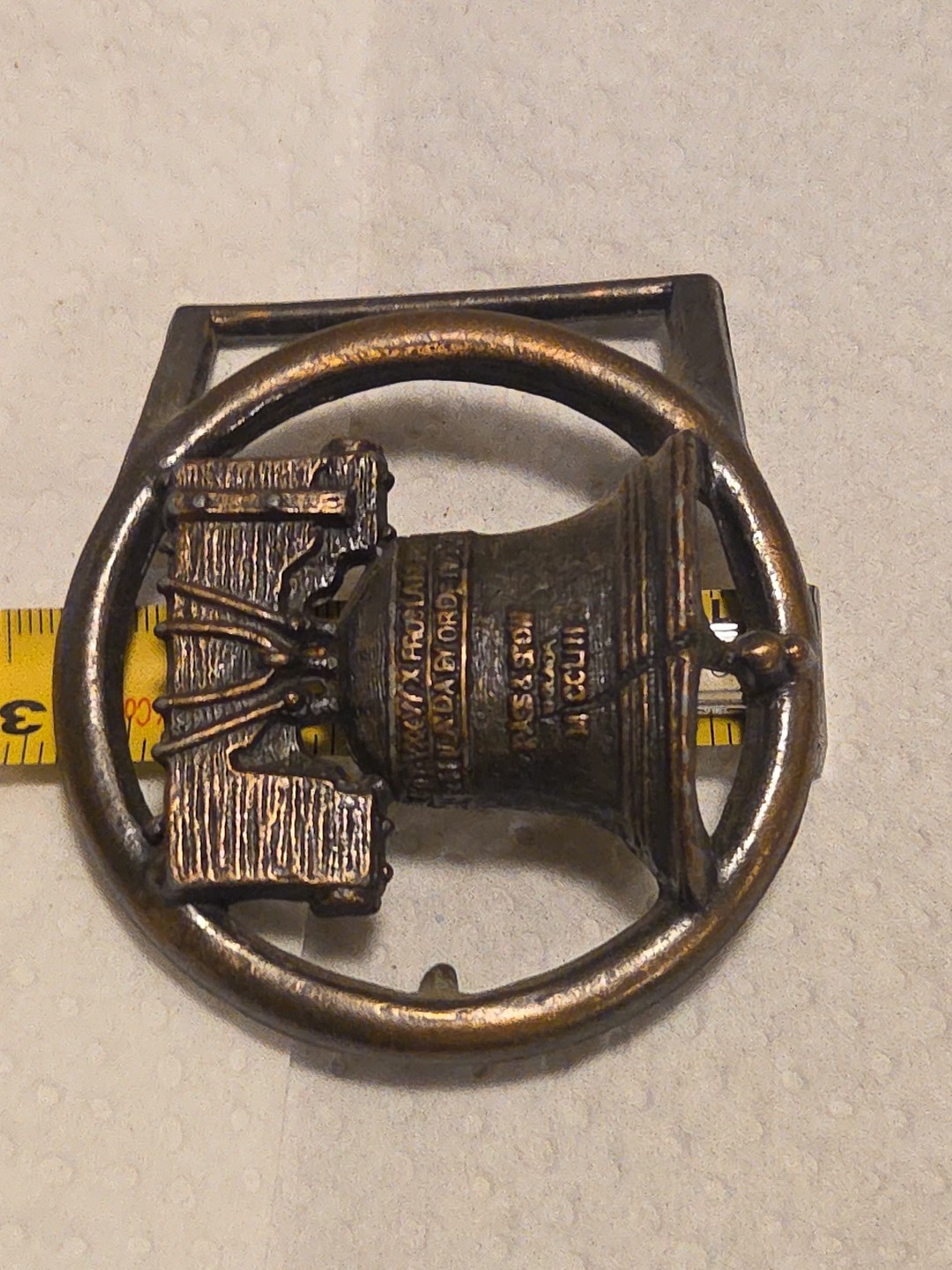 Liberty Bell Pass Stow Symbol of American independence Vintage Belt Buckle USA
