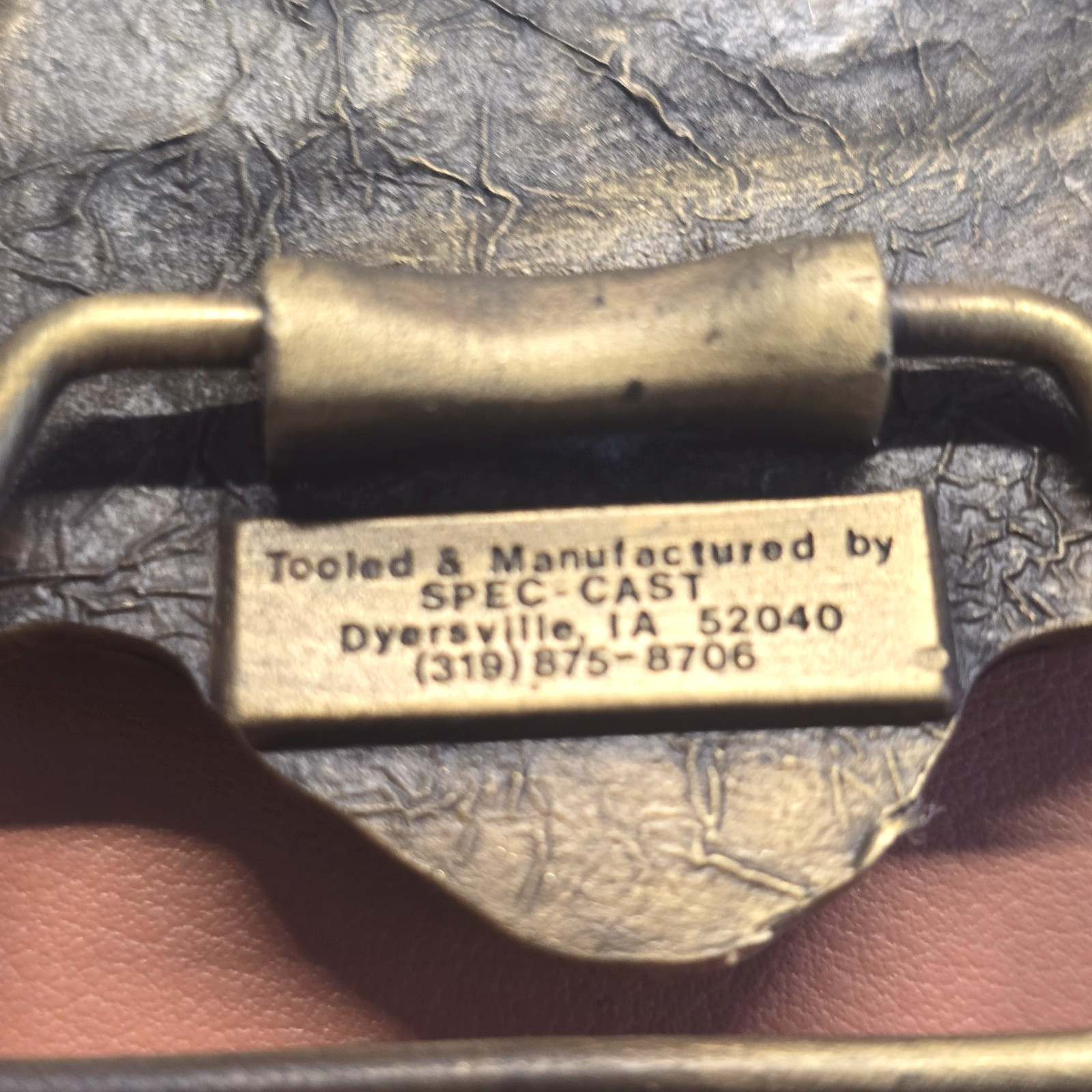 Iowa Firefighters Memorial Belt Buckle Brass Limited Edition Serial No. 842