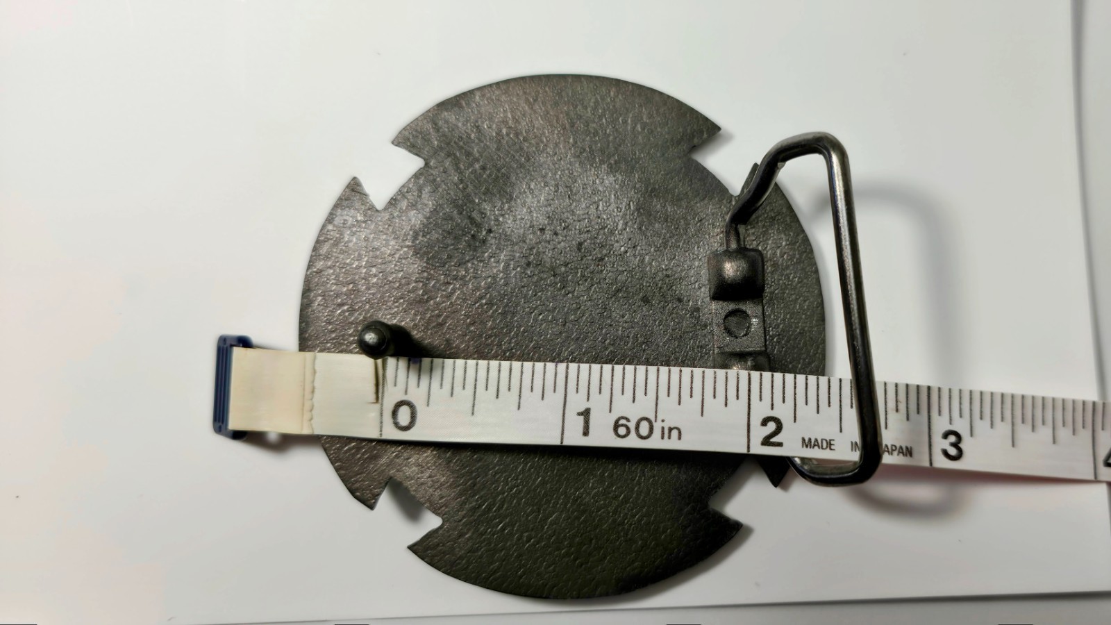Stylized Iron Cross Independence Cross Black Enamel Belt Buckle Round – NOS
