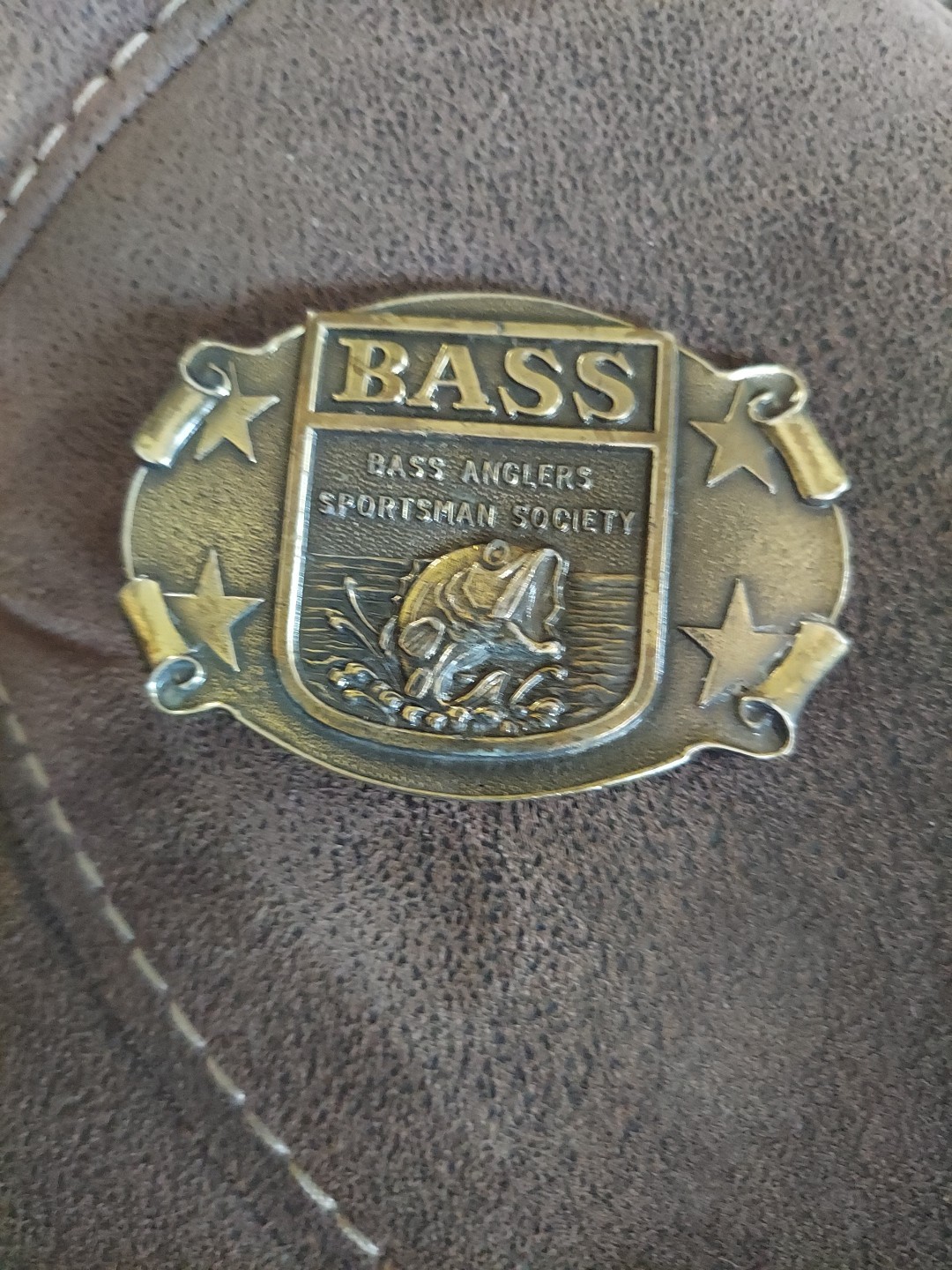 Bass Anglers Sportsman Society Vintage Brass Belt Buckle Made In USA Fast Ship