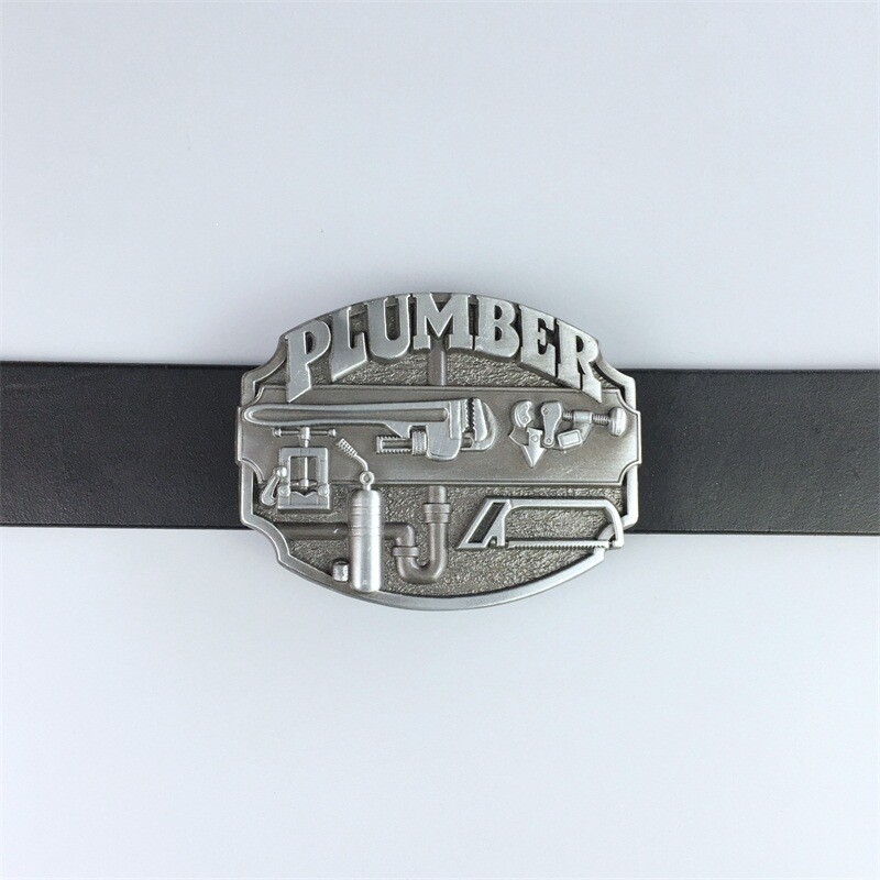 Antique Silver Plumber Trades Tradesman Belt Buckle also Stock in the US