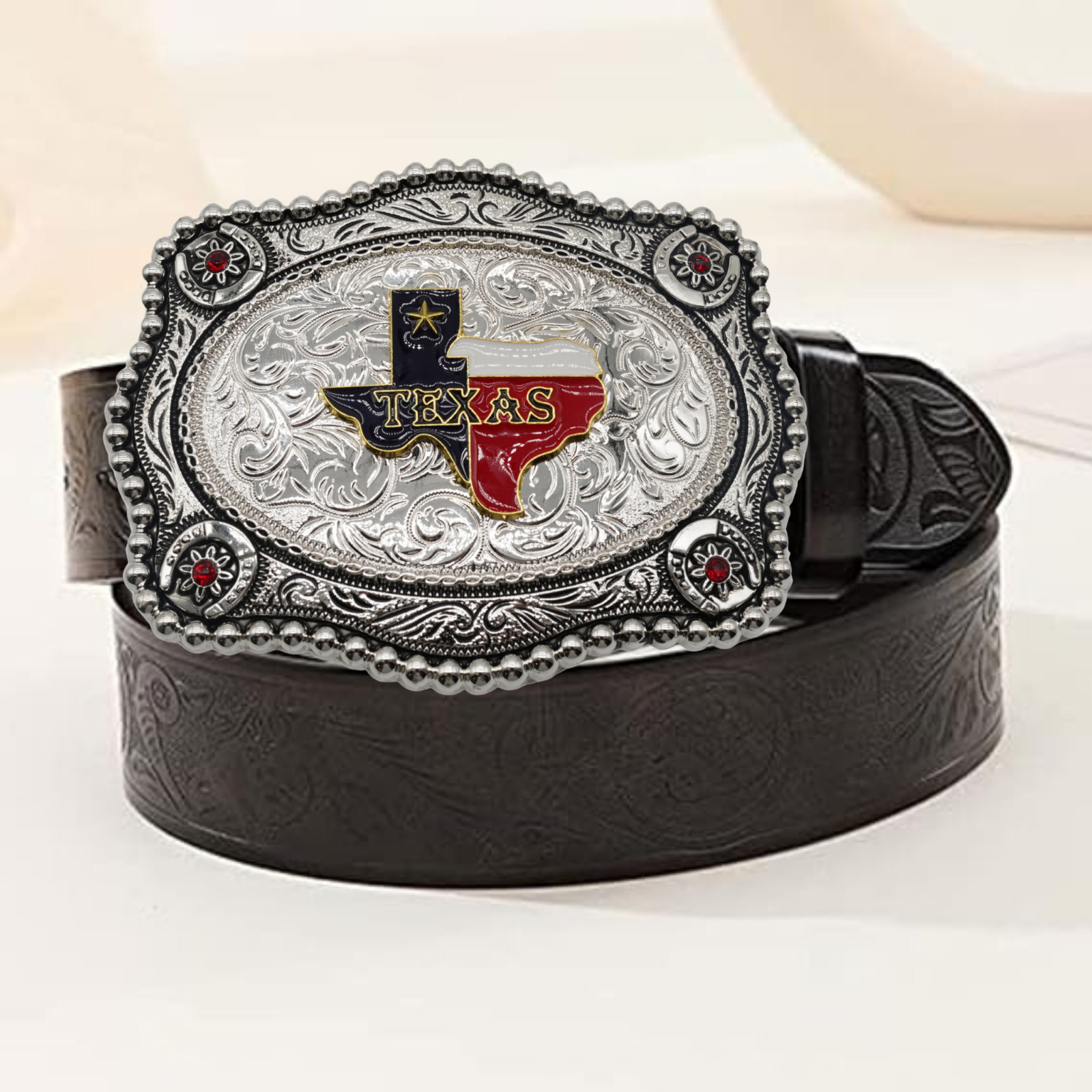 Texas State Cowboy Rodeo Scorpion Saint Jude Rooster Western Rodeo Belt Buckle