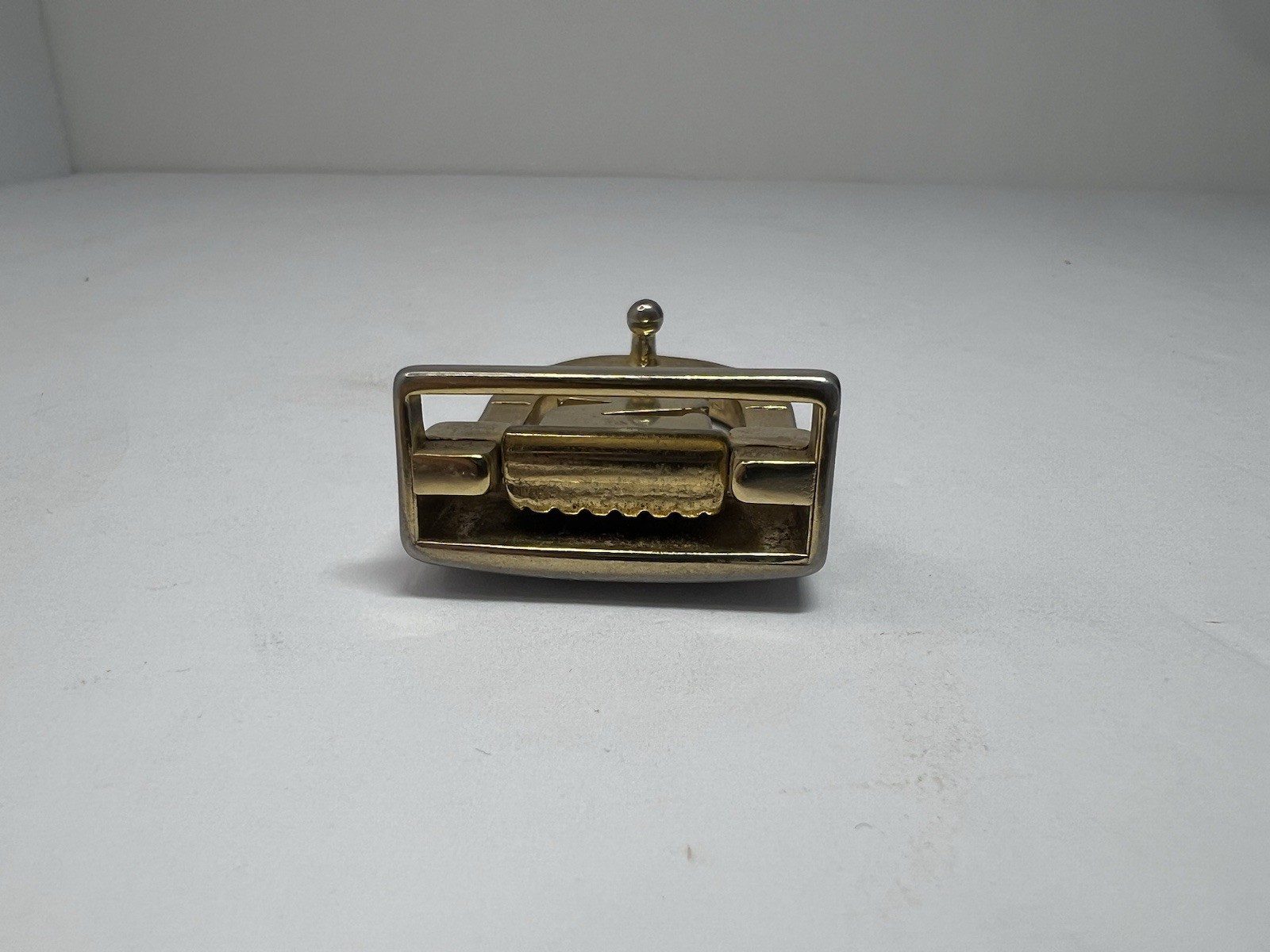 VTG Pat Pending Initial M Monogram Two Tone Gold Silver Belt Buckle Italy
