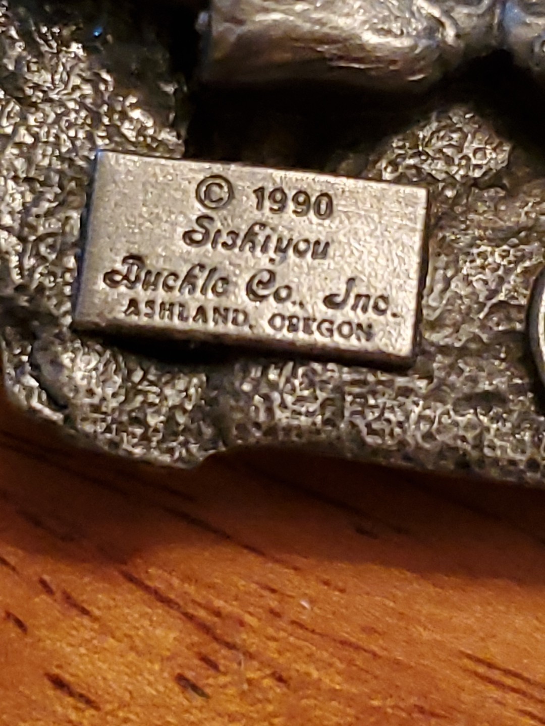 1990 Communications Worker Belt Buckle Occupational Lineman Siskiyou Pewter