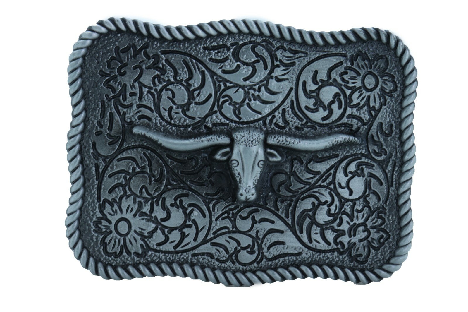 Men Buckle Silver Metal Bull Western Fashion Texas Long Horn Cow Gift Present TX