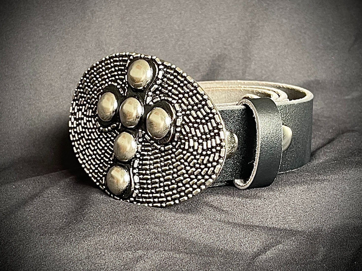 Cross Belt Buckle Darren McNeese Archive 4.5” x 3” Handmade Textured Metal