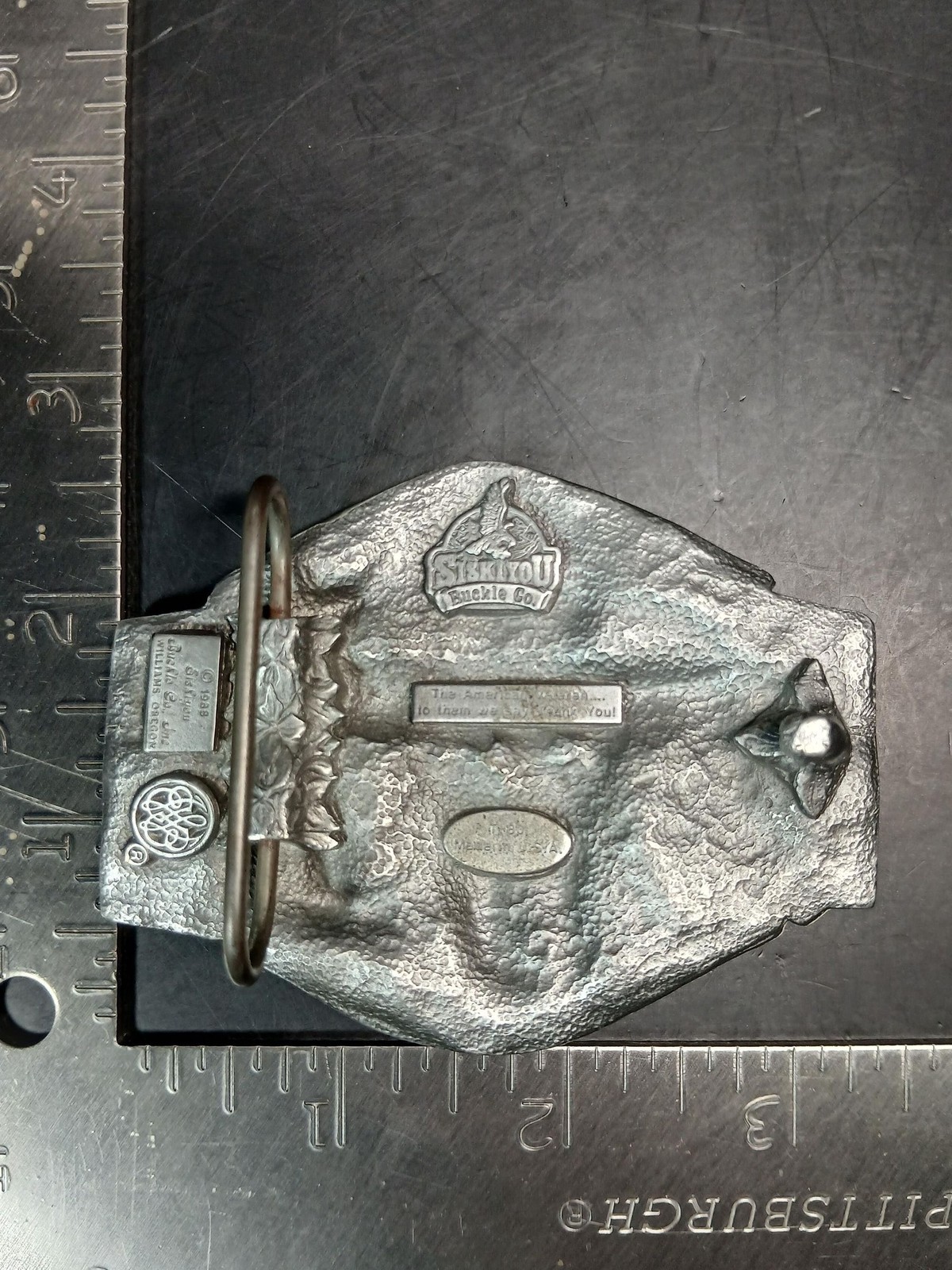 1988 Siskiyou American Veteran Enameled Belt Buckle