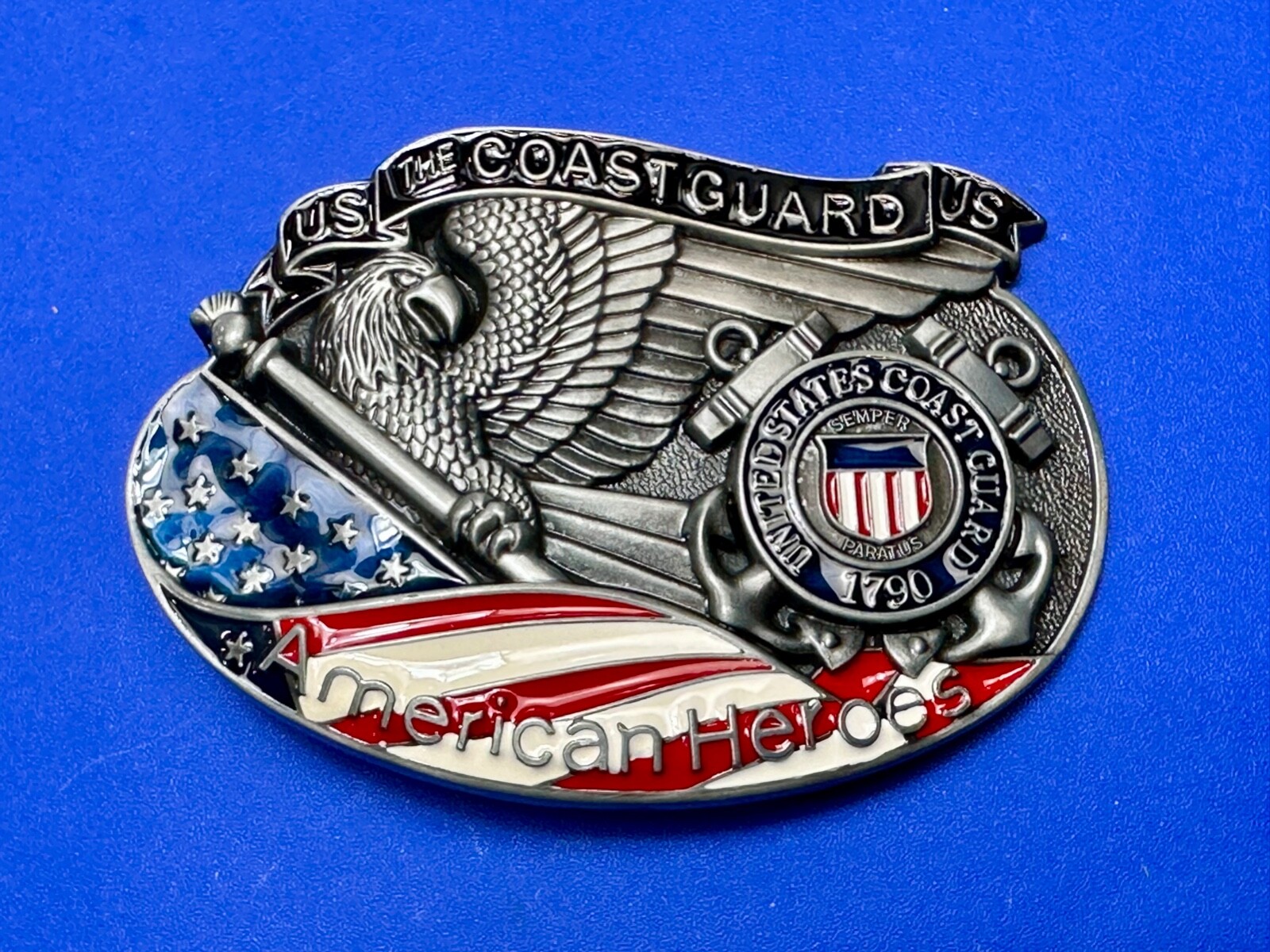 US Coast Guard America&rsquo;s Heroes – since 1790 Patriotic United States belt buckle