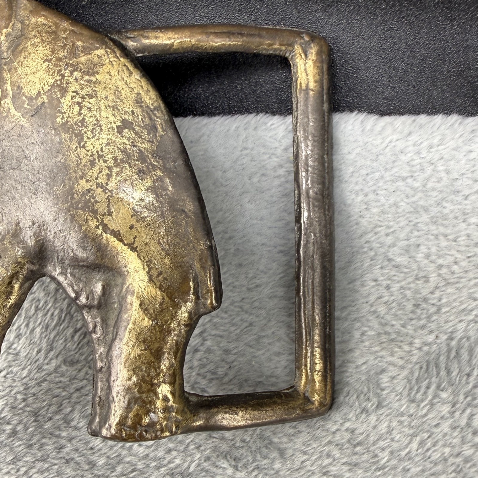 Vintage Brass Elephant Belt Buckle Safari