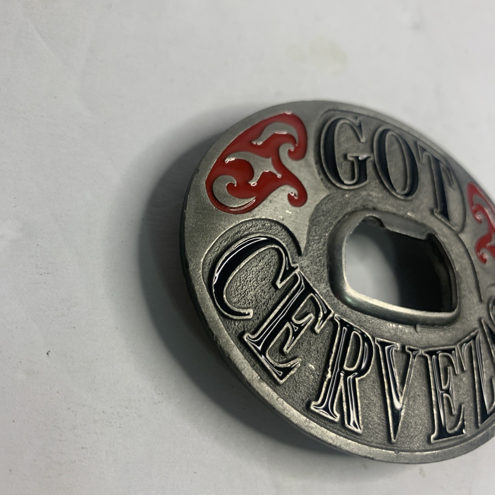 Got Verbena? Beer Bottle Opener Oval Western Metal Novelty Belt Buckle 2004 USA