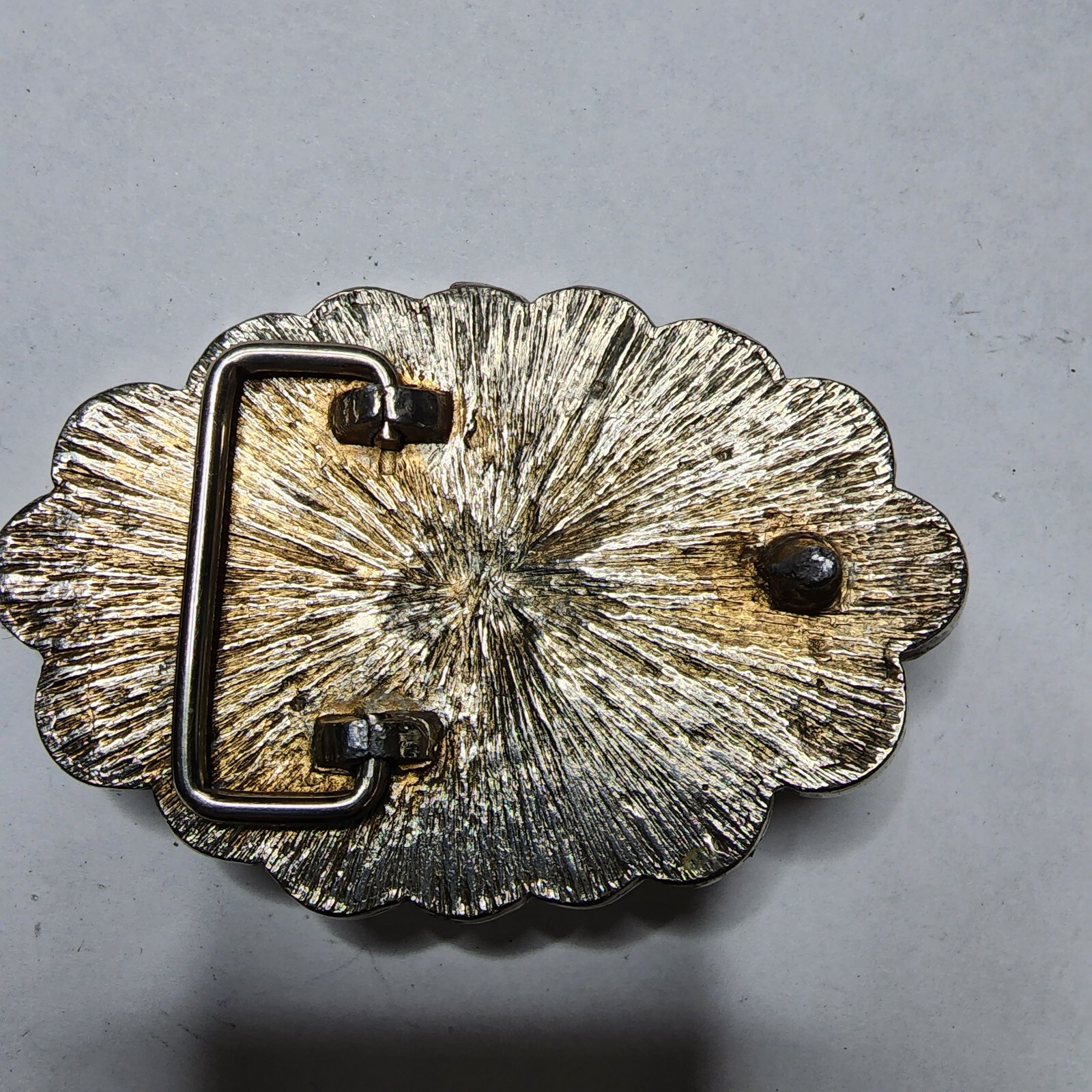 Vintage Nickel Belt Buckle Eagle Graduated Faux Coins