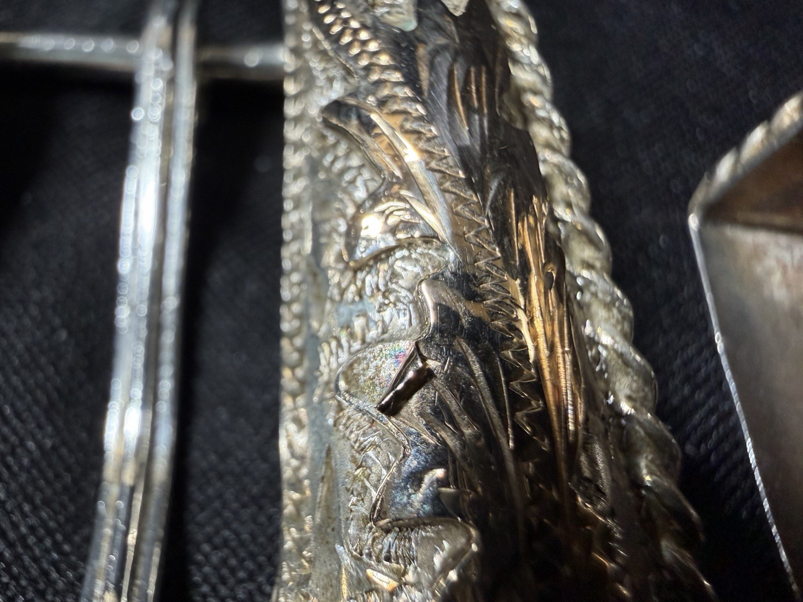 Sterling Silver 10K Gold Overlay Western 4 Pc Belt Buckle Set GN34 Mexico