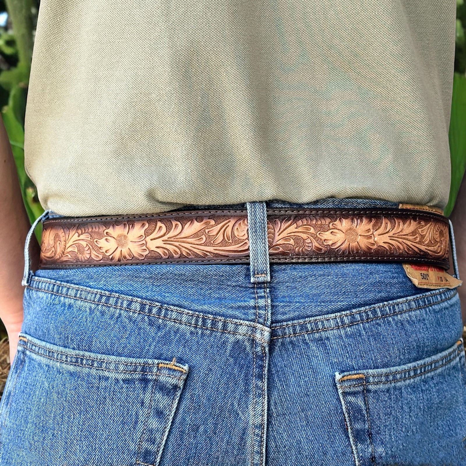 DANIEL&rsquo;S ARTPLANET Western Belt for Men Full 34 (fits size 30 jeans), Brown
