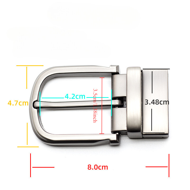 Men Reversible Belt Buckle Alloy Pin Buckle Replacement for 1.3&Prime; Wide belt
