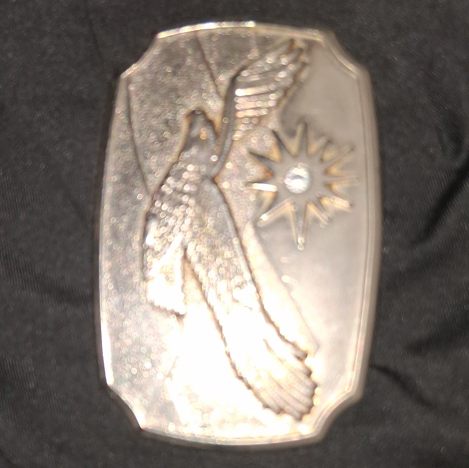 American Eagle Silver Tone Flying Eagle Sun Western Buckle 1.5in MPN 590200