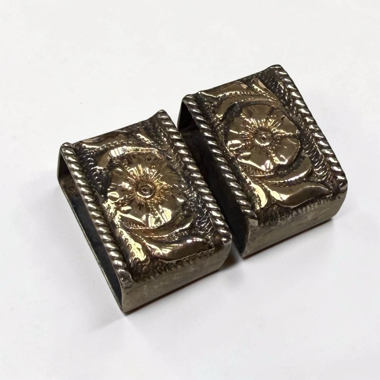 14K Gold Sterling Silver Hollands San Angelo 103 Ranger 3 Pc Belt Buckle Set