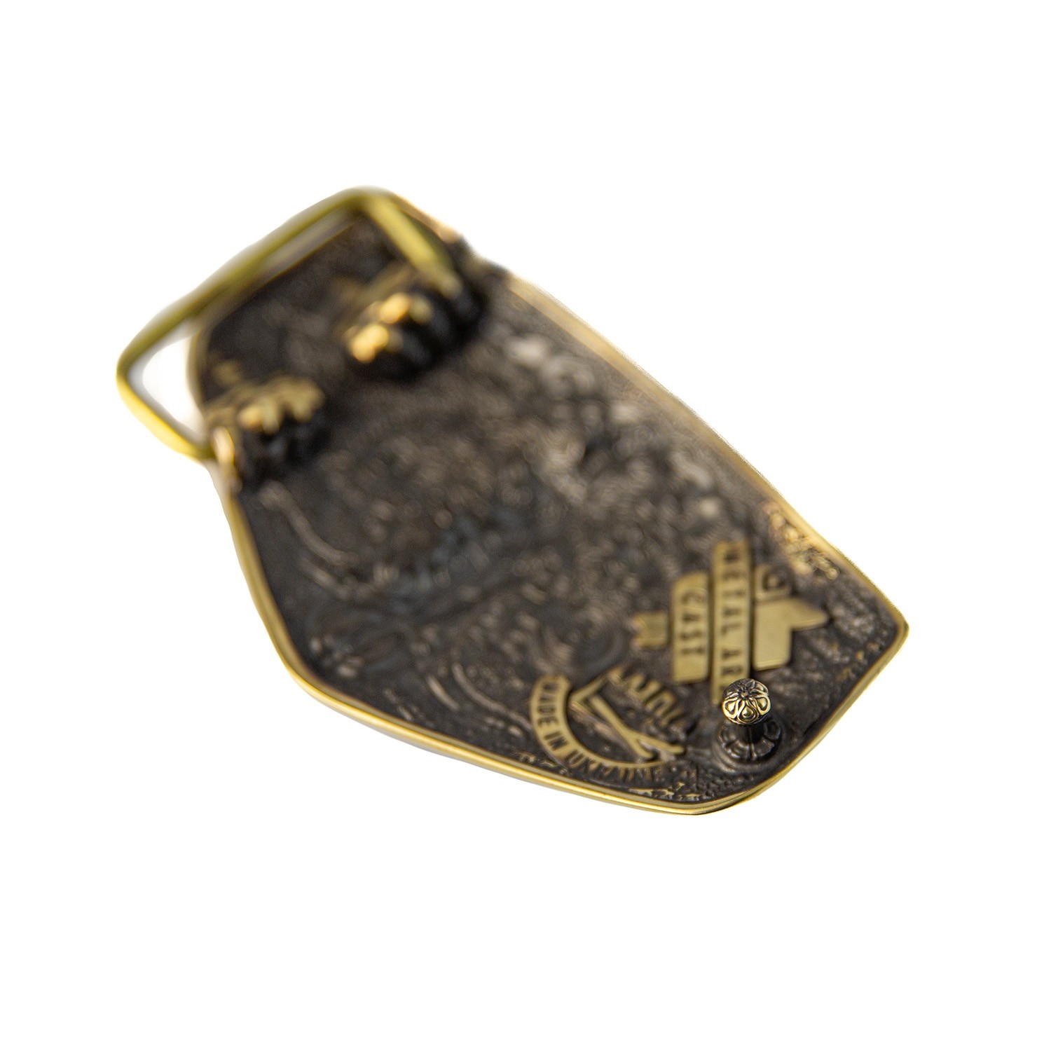 Archangel Michael brass belt buckle; Saint Michael image; Tyrael belt buckle