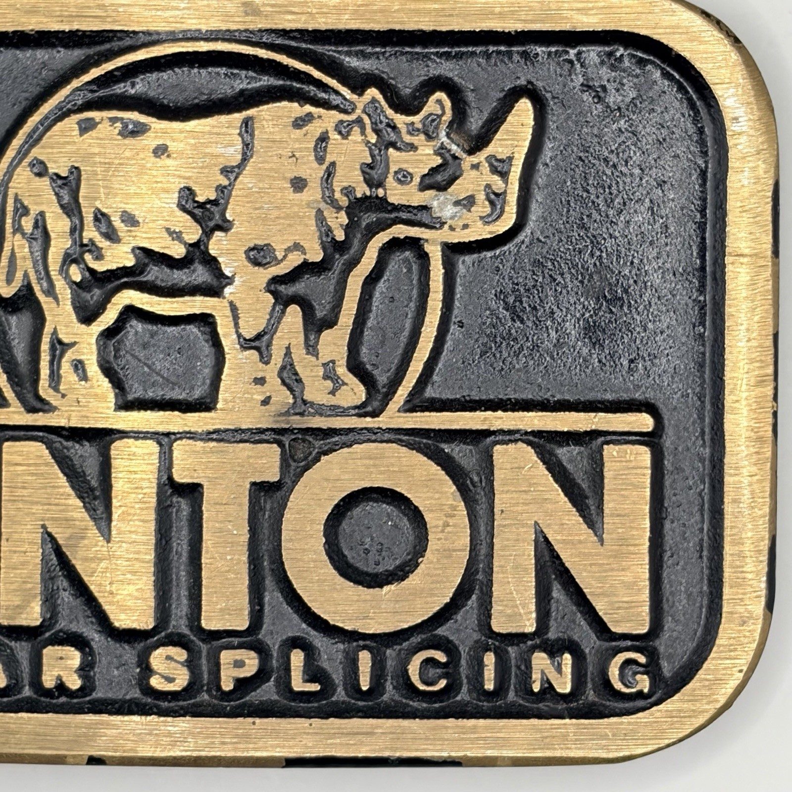 Vintage Lenton Rebar Splicing Dynabuckle Provo Utah Solid Brass Belt Buckle