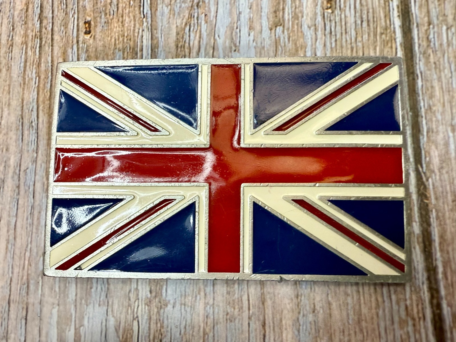 Great Britain Union Flag British Jack United Kingdom G.A.P. Pewter Belt Buckle