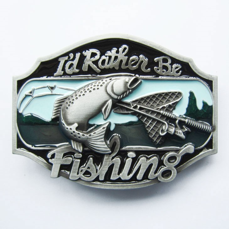 BRAND NEW I&rsquo;D RATHER BE FISHING SPORT BASS BELT BUCKLE