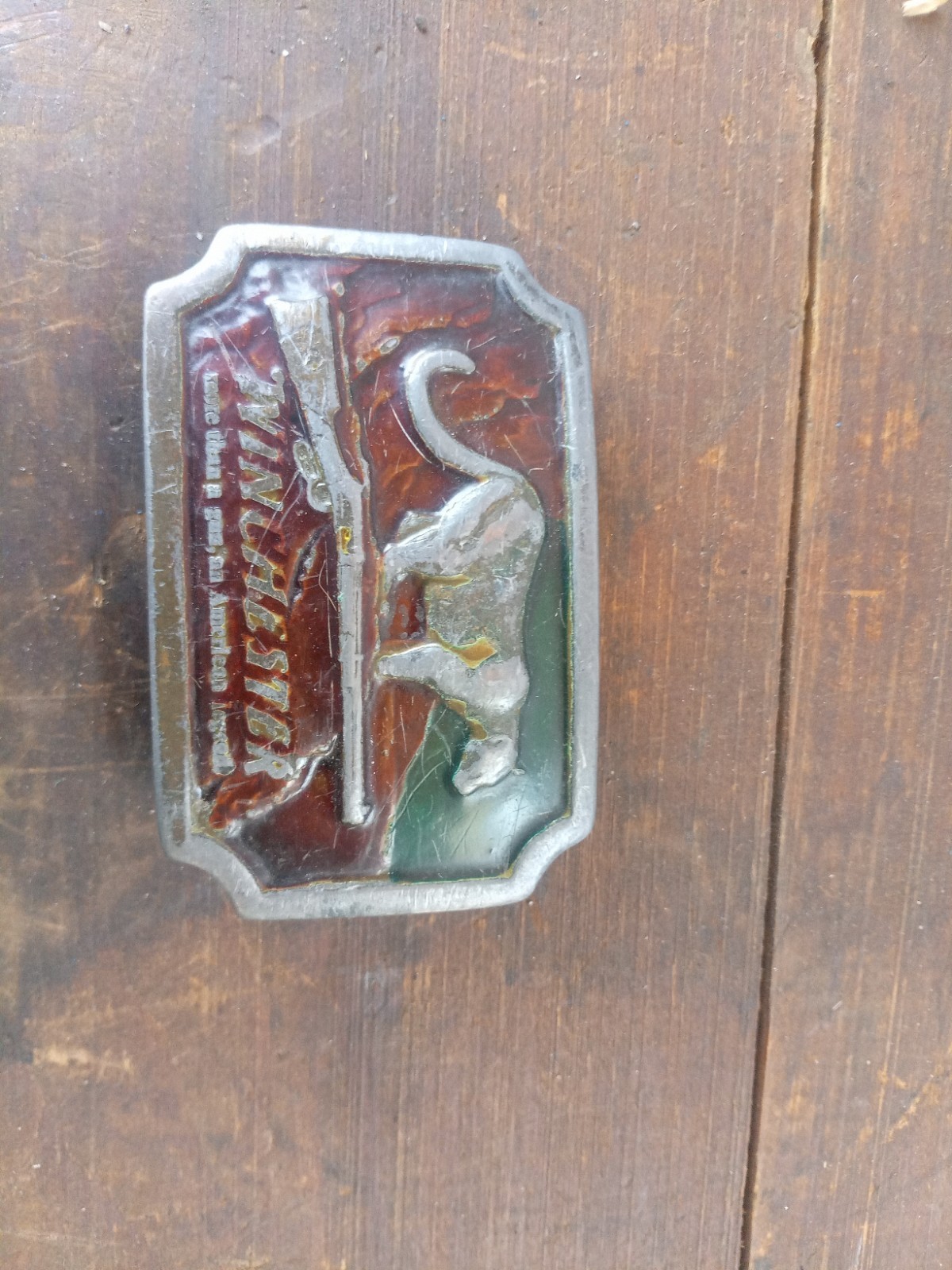 Vintage 1976 Indiana Metal Craft Winchester Belt Buckle XR82