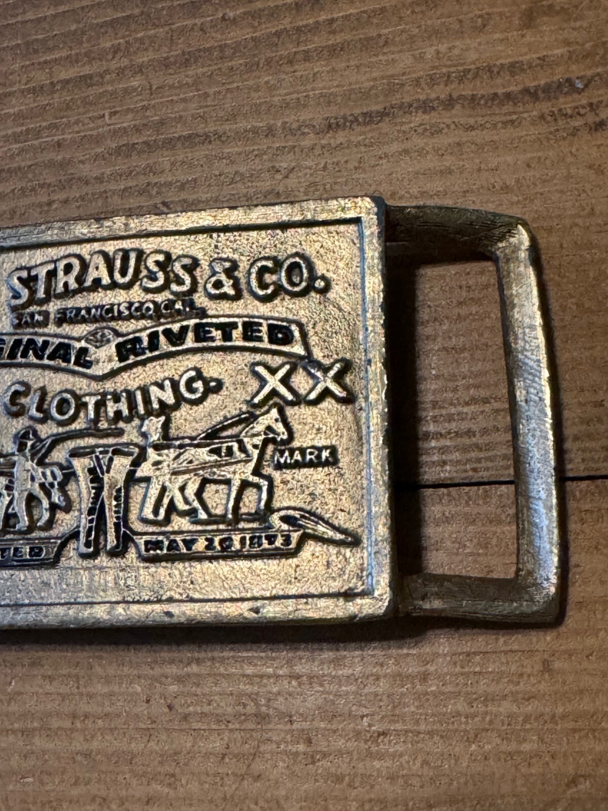 Vintage Levi Strauss & Co. Original Rivited Rectangular Belt Buckle