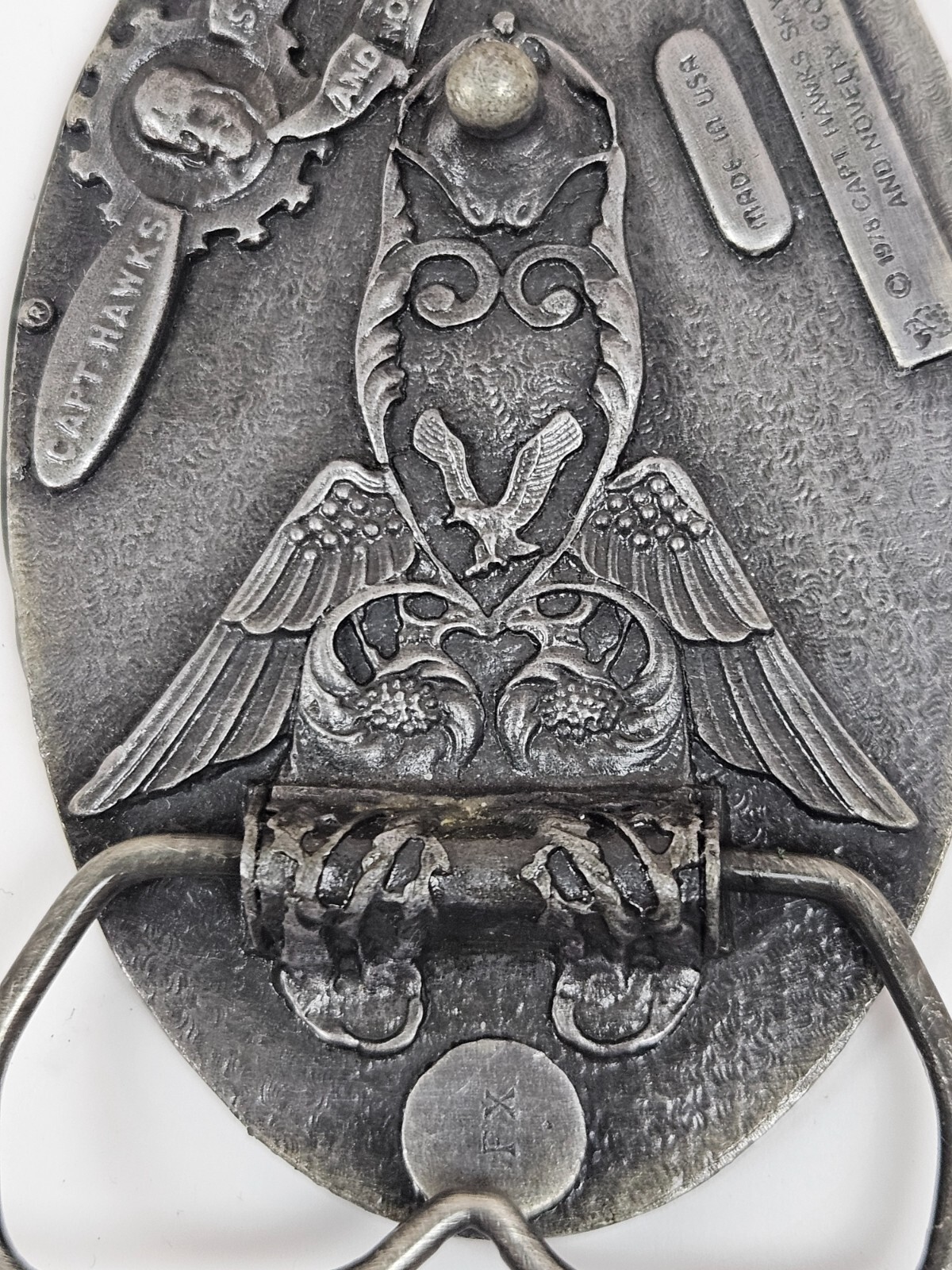 Vtg Capt Hawks 1978 Belt Buckle I&rsquo;D RATHER BE FISHING 3.5&Prime; Oval Father Dad