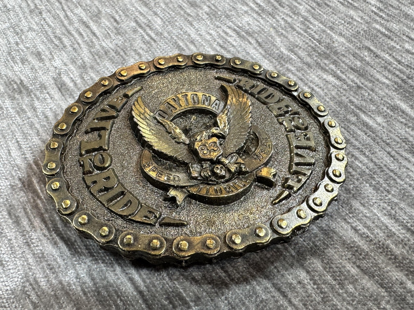 Vintage Daytona Bike Week 1983 Belt Buckle Mens Biker USA The Buckle Tree