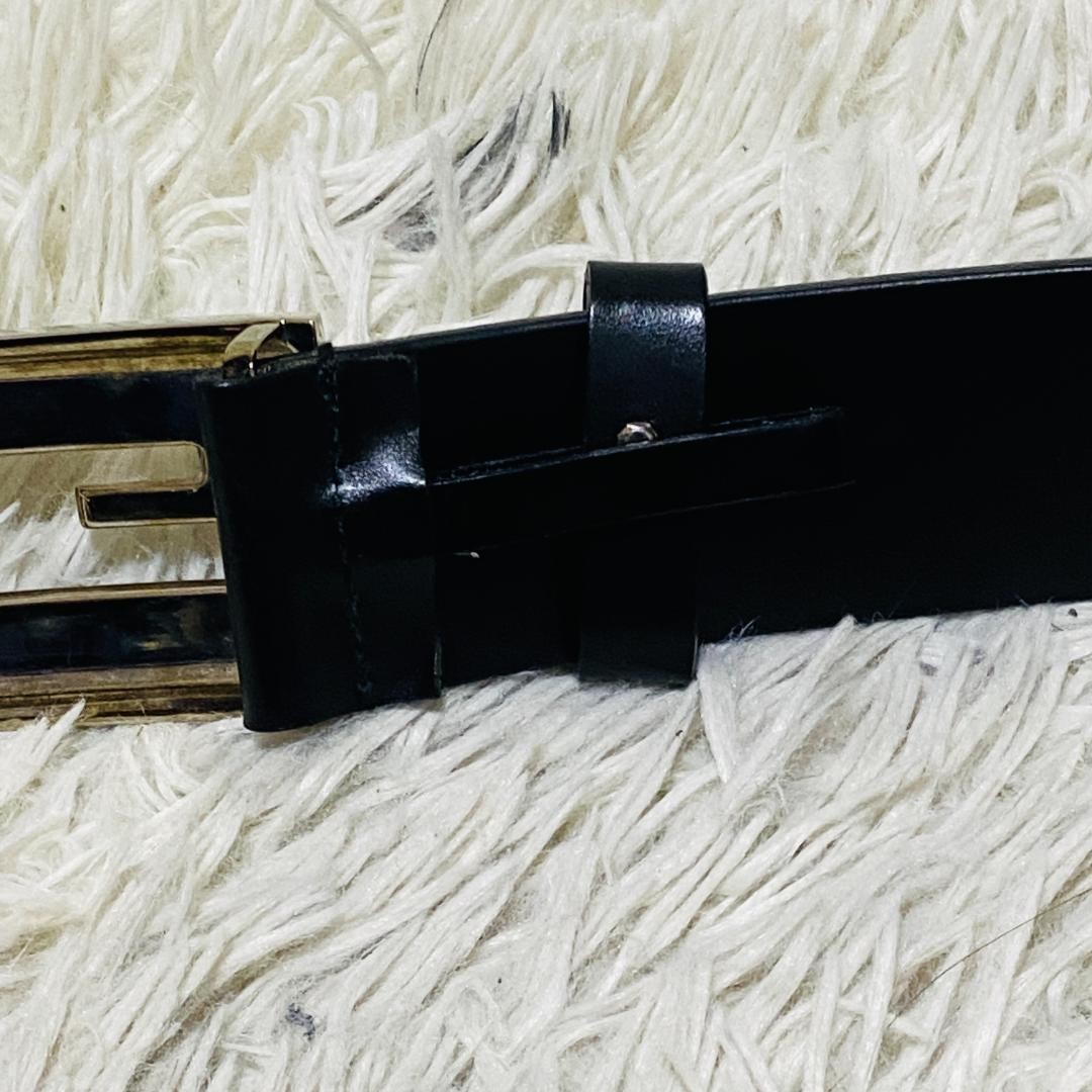 GUCCI Pre-Owned Belt Black Mark Leather