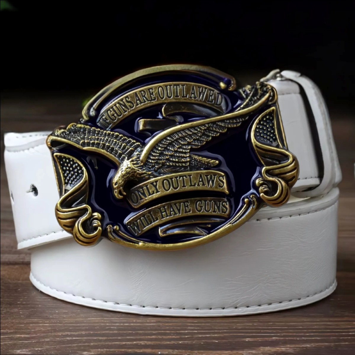 Second Amendment Buckle and Belt Set, Classic American Biker Accessory