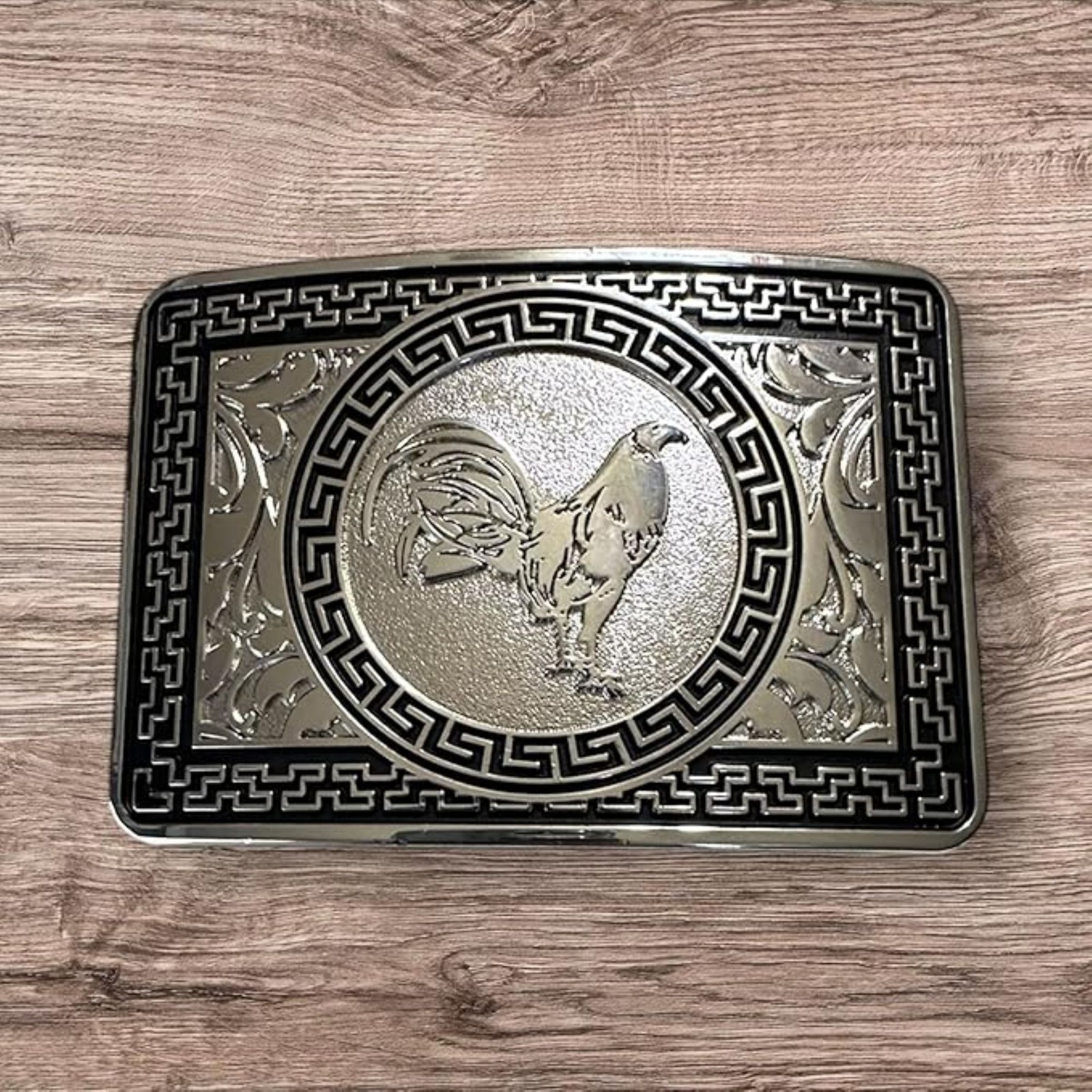 ROOSTER BELT BUCKLE 4.5&Prime; GOLD & SILVER METAL WESTERN FASHION NEW #EH13082