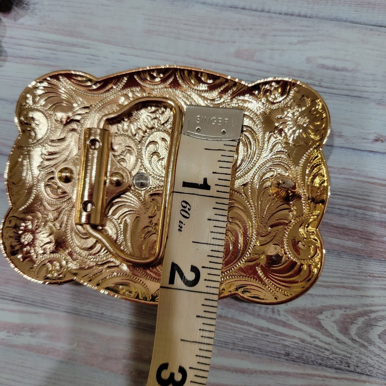 KIDS belt Buckle Saint jude San Judas Western belt Buckle Rose Tone & Silver
